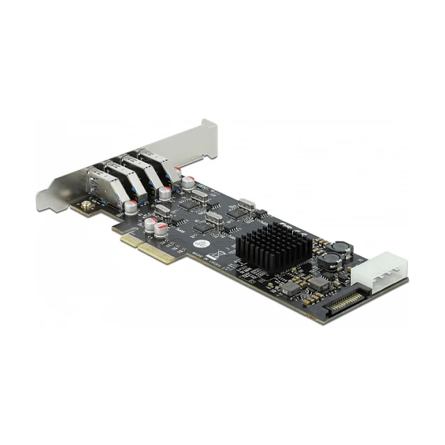 PCI Express x4 Karte zu 4 x extern SuperSpeed USB 5 Gbps (USB 3.2 Gen 1) USB Typ-A Buchse Quad Channel - Low Profile Formfaktor