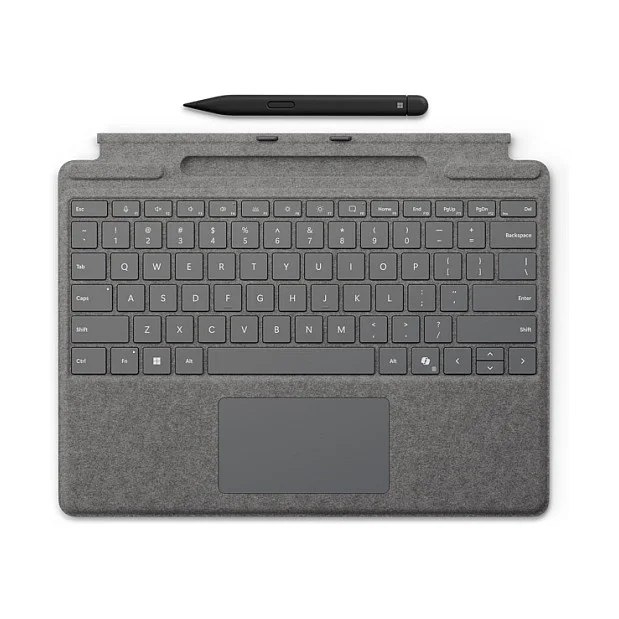 Microsoft Surface Pro 10/11/FB Keyboard inkl. Pen2 + Copilot Taste - Platin