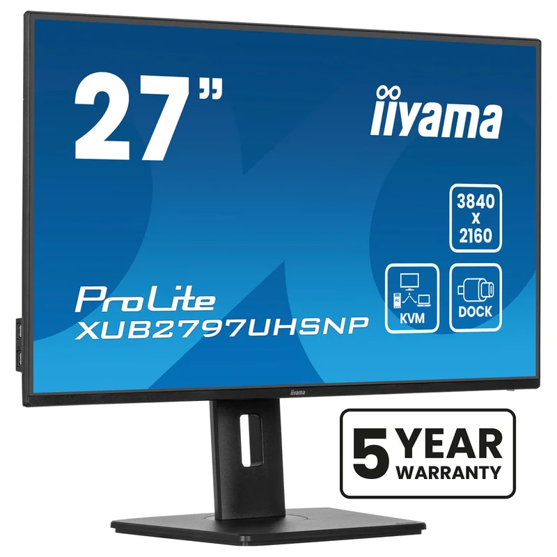 68,5cm/27" (3840x2160) iiyama ProLite XUB2797UHSNP-B1 16:9 4k UHD IPS 4ms 60Hz HDMI DP USB-C KVM Speaker Pivot Black
