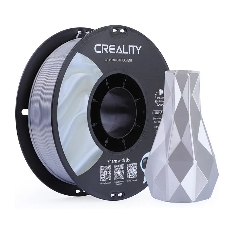 Creality CR-Silk PLA Filament Silber, 3D-Filament (1 kg, 1,75 mm, auf Rolle)