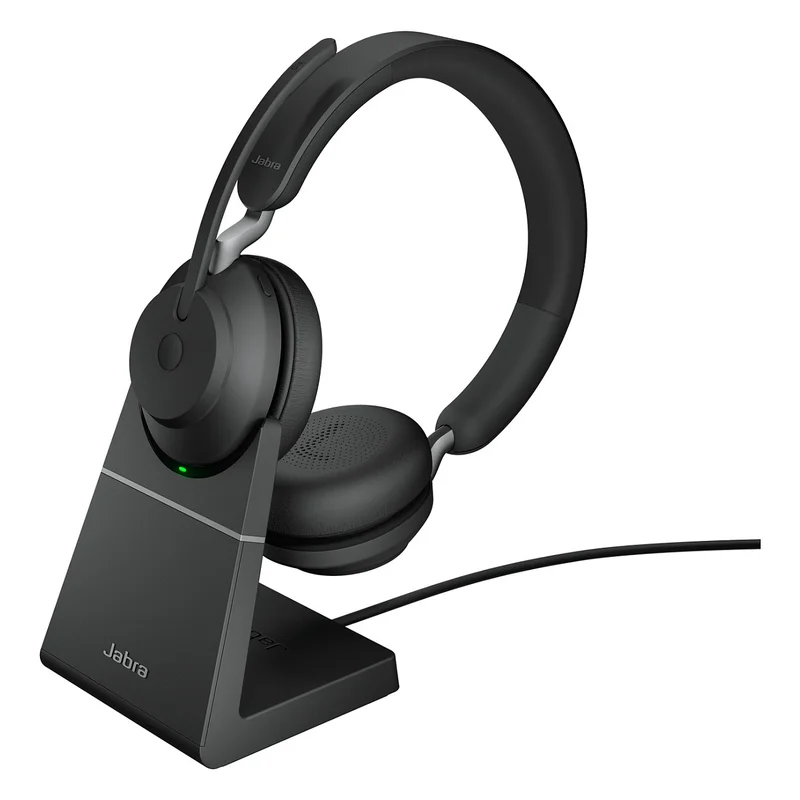 Jabra Evolve2 65 Stereo UC + Ladestation + Link 380 USB-A, schwarz