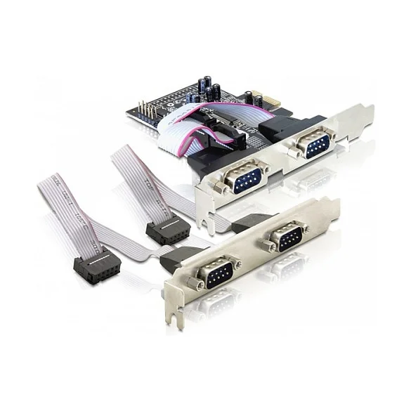 PCI Express x1 Karte zu 4 x Seriell RS-232 mit Standard und Low Profile Slotblenden