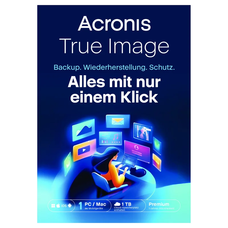 Acronis True Image Premium - 1 Computer + 1 TB Acronis Cloud Storage - 1 year subscription - ESD-Download